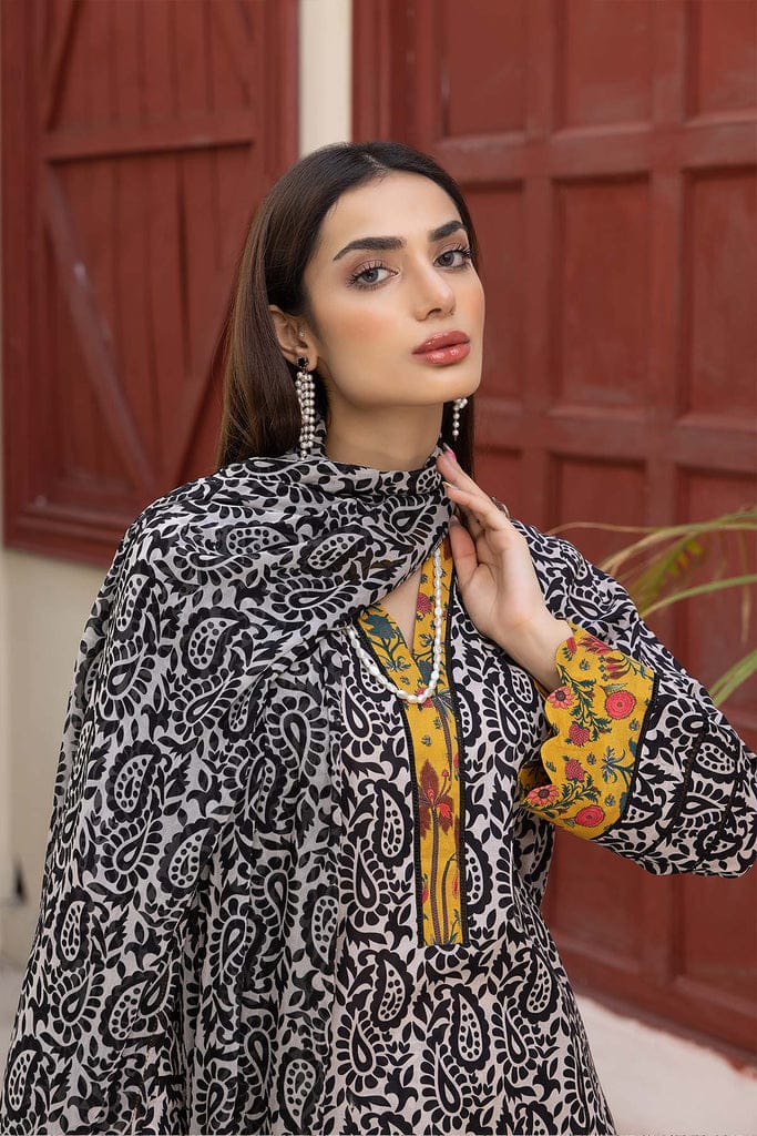 AR-816 Unstitched Digital Printed Lawn Suit 3pc With Digital Printed Lawn Dupatta