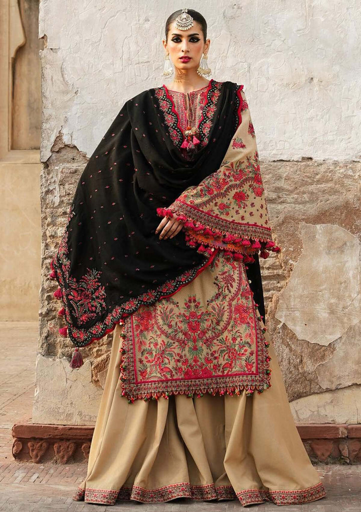 AR-690 Unstitched Heavy Embroidered Dhanak Suit Embroidered Dhanak Shawl