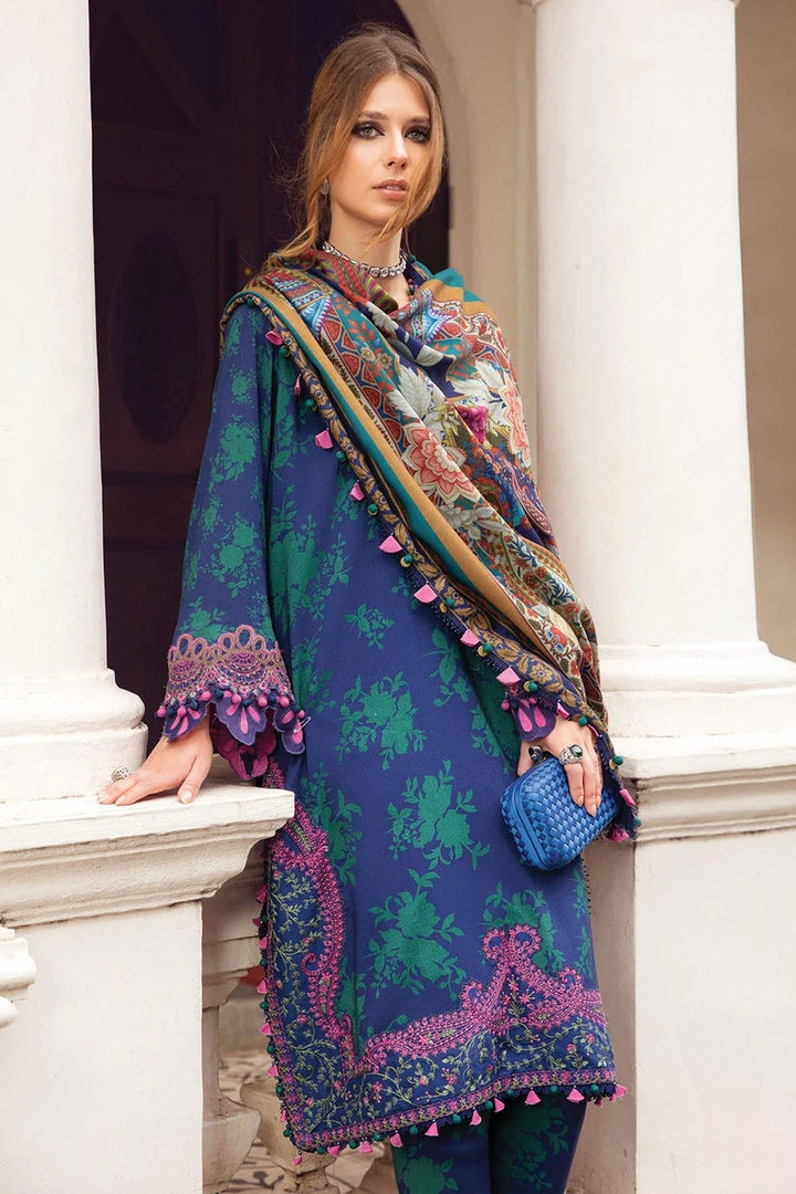 AR-123 Lawn Digital Printed 3pc Suit With Embroidered Laces & Printed Silk Dupatta