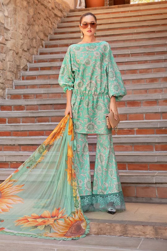 Printed Lawn Suit 3pc with Monar Printed Dupatta & Embroidered Patches