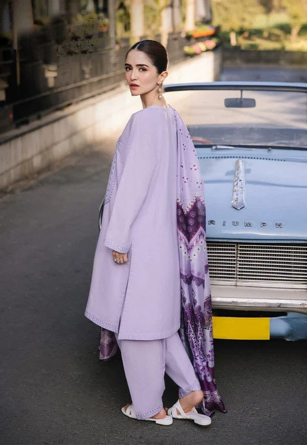 AR-ZS2625 Lawn Unstitched 3pc Embroidered Suit With Digital Printed Poly Lawn Dupatta