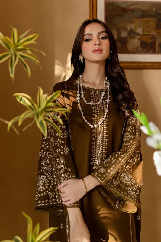 AR-68 Unstitched Fully Embroided Dhanak 2 Piece Suit