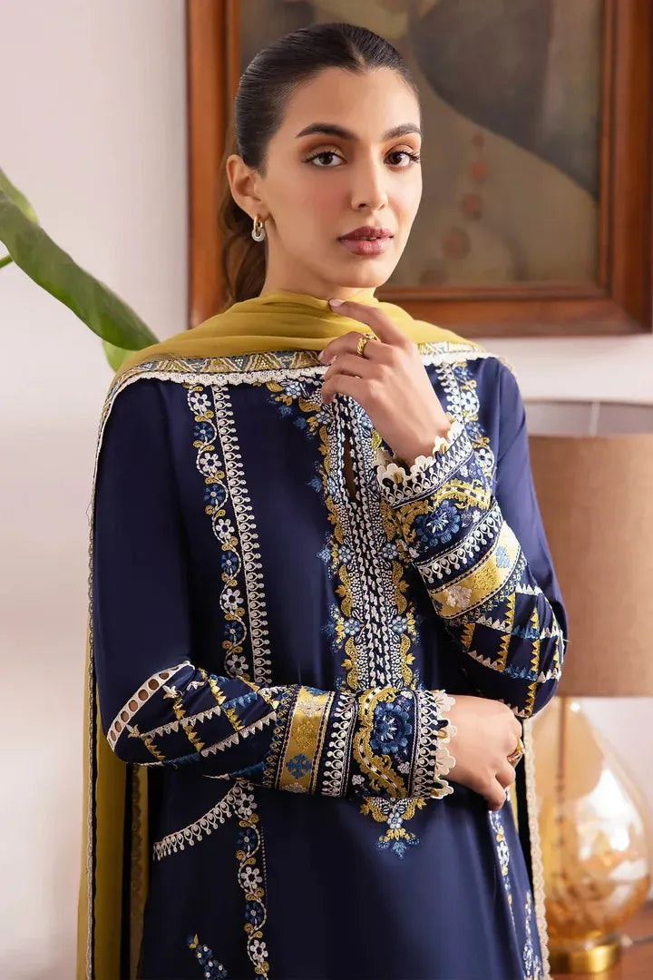 AR-809 Lawn Embroidered 3pc With Embroidered Chiffon Dupatta