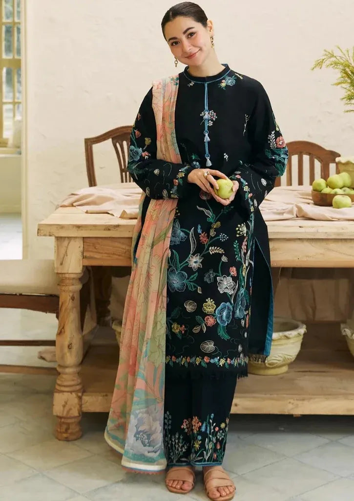 AR-704 Lawn Embroidered 3pc Suit With Fine Net Dupatta