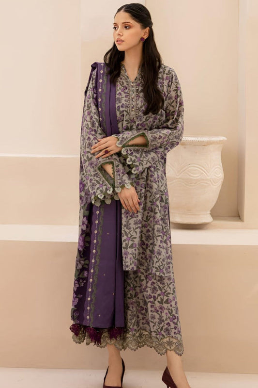 AR-12 3Pc Digital Printed Lawn Suit With Digital Printed Lawn Dupatta