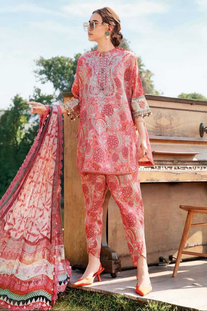AR-MB458 Unstitched Digital Printed Lawn Suit 3pc With Lawn Digital Printed Dupatta