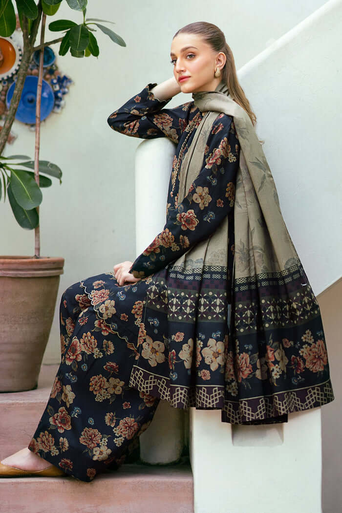 AR-BQ412 Digital Printed Lawn Suit 3pc With Lawn Digital Printed Dupatta