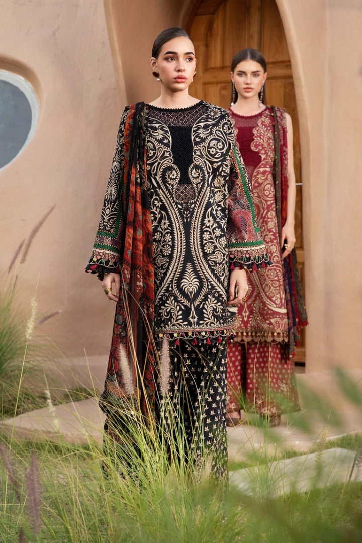 AR-MB466 Unstitched Digital Printed Lawn Suit 3pc With Voil Lawn Digital Printed Dupatta & Embroidered Patches
