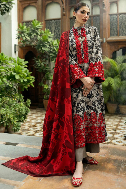 AR-MB437 Digital Printed Lawn Suit 3pc With Lawn Digital Printed Dupatta & Embroidered Patches
