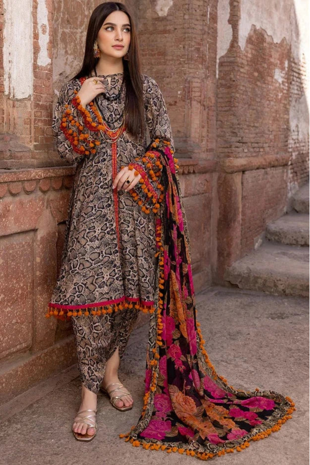AR-MB112 Digital Printed Lawn 3pc Suit With Digital Printed Lawn Dupatta