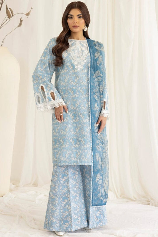 AR-MB442 Unstitched Digital Printed Lawn Suit 3pc With Digital Printed Voil Dupatta & Embroidered Patches
