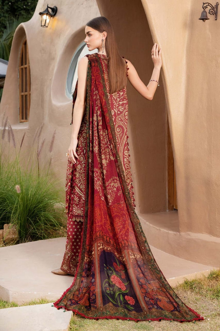 AR-MB478 Unstitched Digital Printed Lawn Suit 3pc With Voil Lawn Digital Printed Dupatta & Embroidered Patches