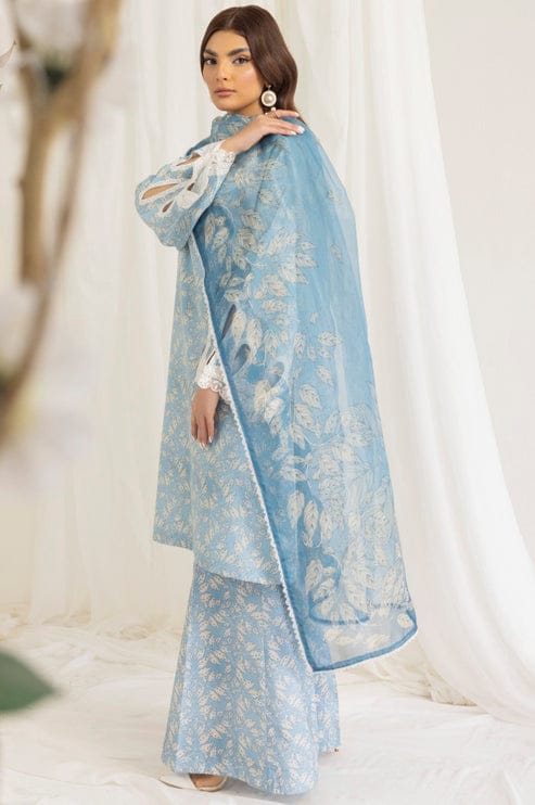 AR-MB442 Unstitched Digital Printed Lawn Suit 3pc With Digital Printed Voil Dupatta & Embroidered Patches