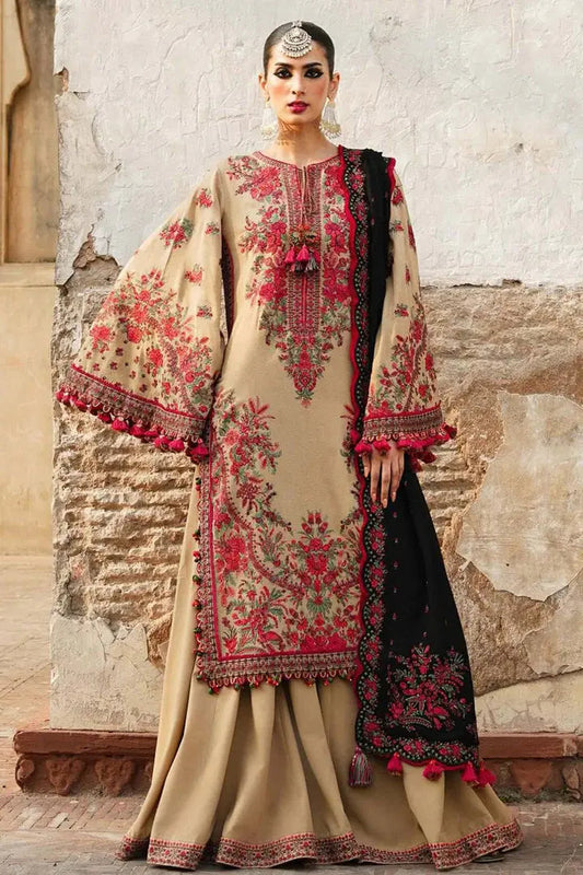 AR-690 Unstitched Heavy Embroidered Dhanak Suit Embroidered Dhanak Shawl
