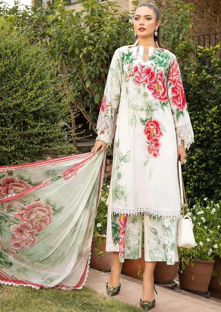 AR-313 Unstitched Digital Printed Lawn Suit With Digital Printed Lawn Silk Dupatta