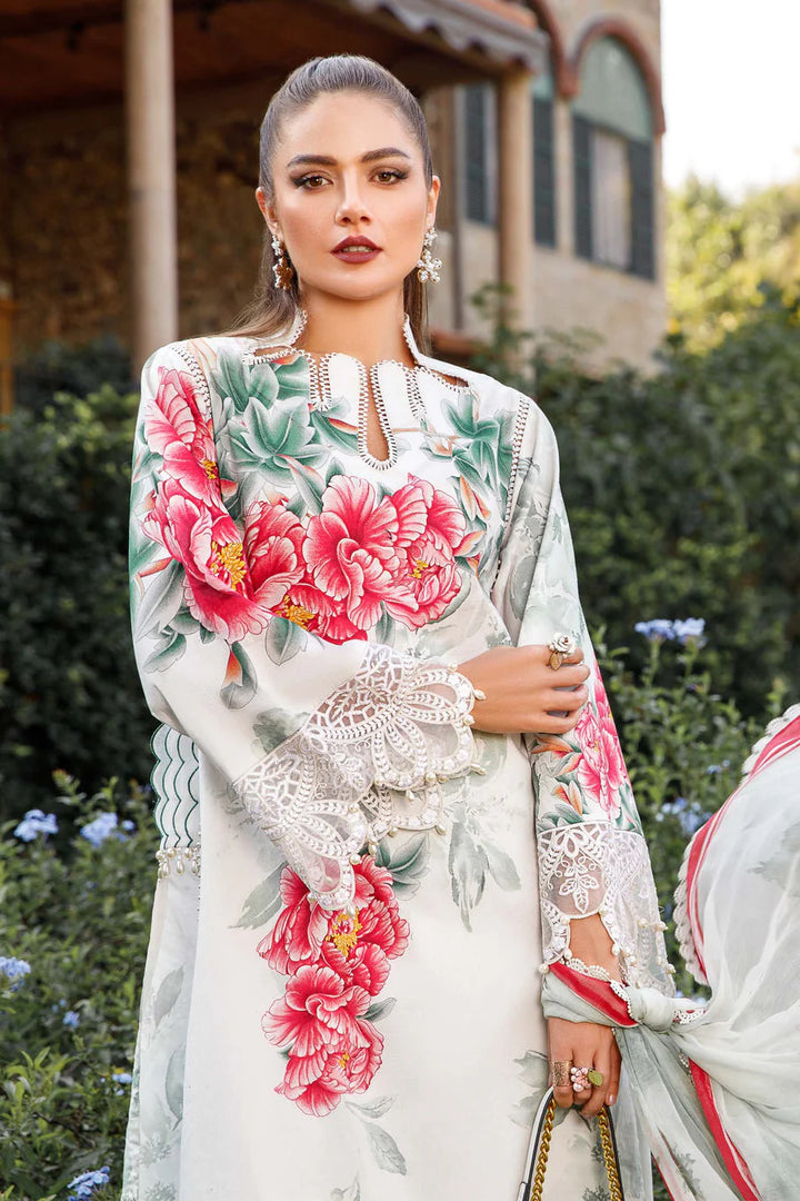 AR-313 Unstitched Digital Printed Lawn Suit With Digital Printed Lawn Silk Dupatta