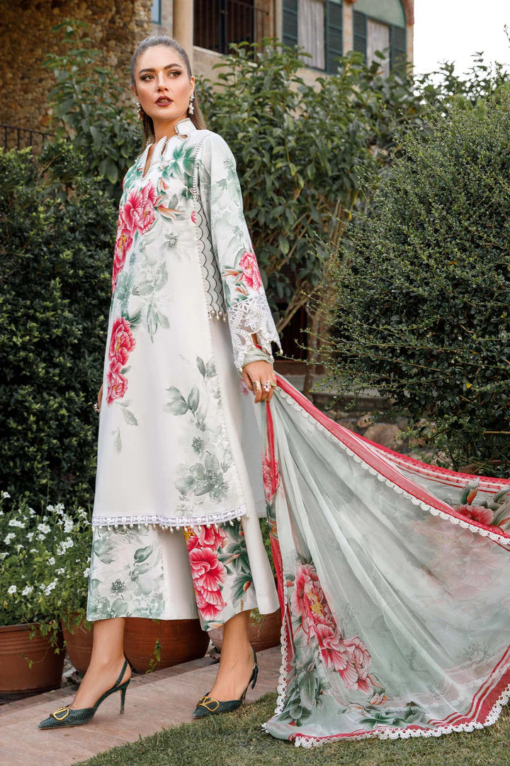 AR-313 Unstitched Digital Printed Lawn Suit With Digital Printed Lawn Silk Dupatta