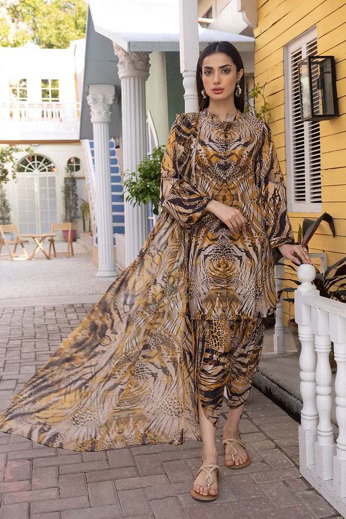 3 Piece Digital Printed Lawn Suit With Printed Fine Monar Dupatta