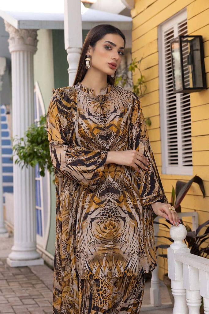 3 Piece Digital Printed Lawn Suit With Printed Fine Monar Dupatta