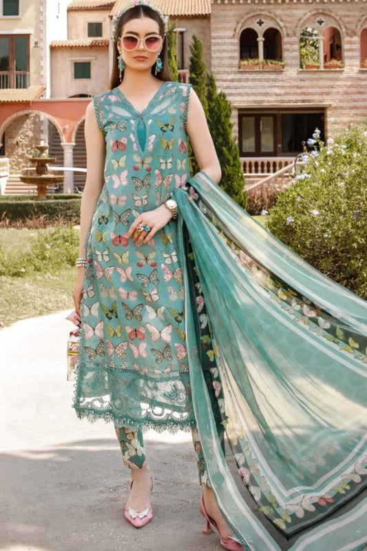 AR-MB26 Digital Printed Lawn Unstitched Suit 3pc With Monar Digital Printed Dupatta & Daman Embroidered Lace