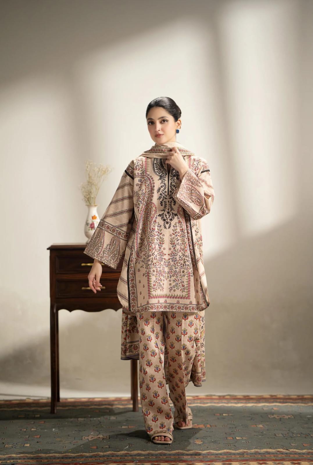 AR-15 3Pc Digital Printed Lawn Suit With Digital Printed Lawn Dupatta