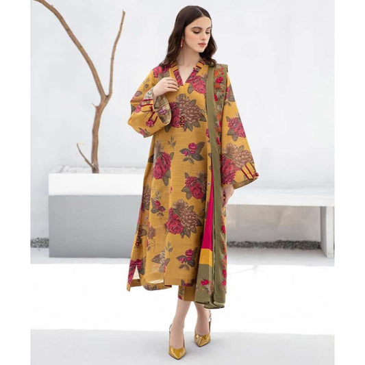 AR-10 3Pc Digital Printed Lawn Suit With Digital Printed Lawn Dupatta
