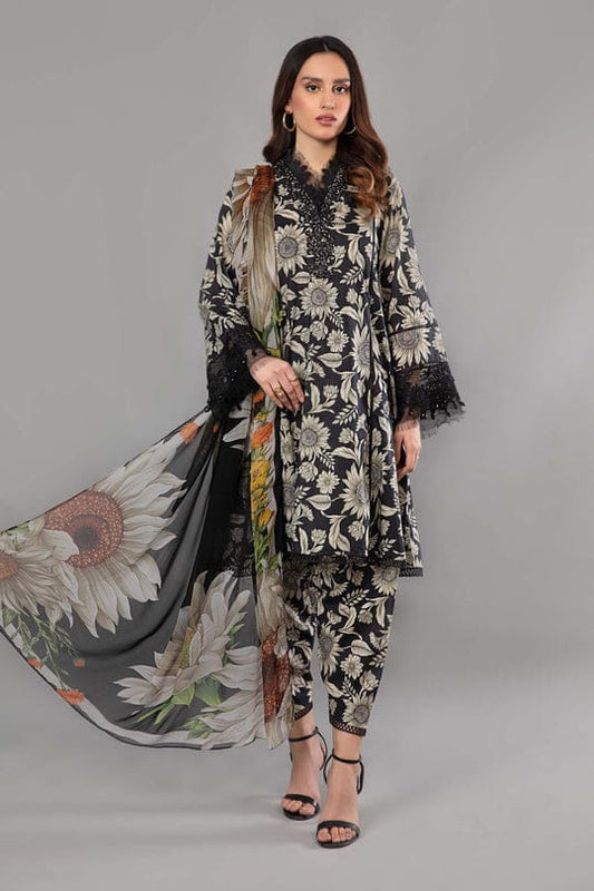 AR-116 Digital Printed Unstitched Lawn Suit 3pc With Monar Digital Printed Dupatta