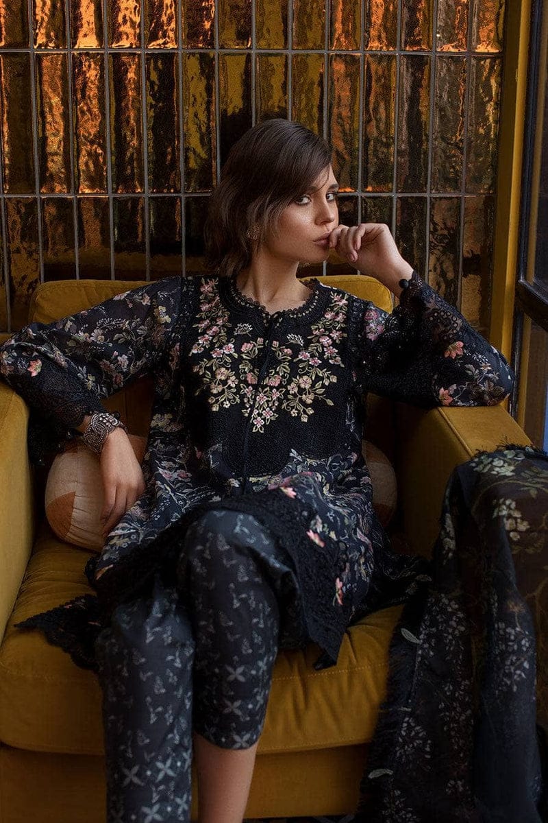 3pc Unstitched Digital Printed Lawn Suit With Silk Digital Printed Dupatta & Embroidered Laces