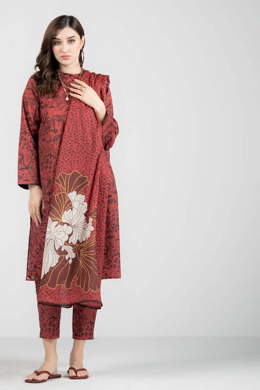 Digital Printed Lawn Suit 3pc With Monar Digital Printed Dupatta