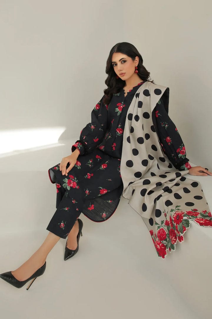 AR-1240 Unsttched 3pc Printed Lawn Suit With Digital Printed Lawn Dupatta