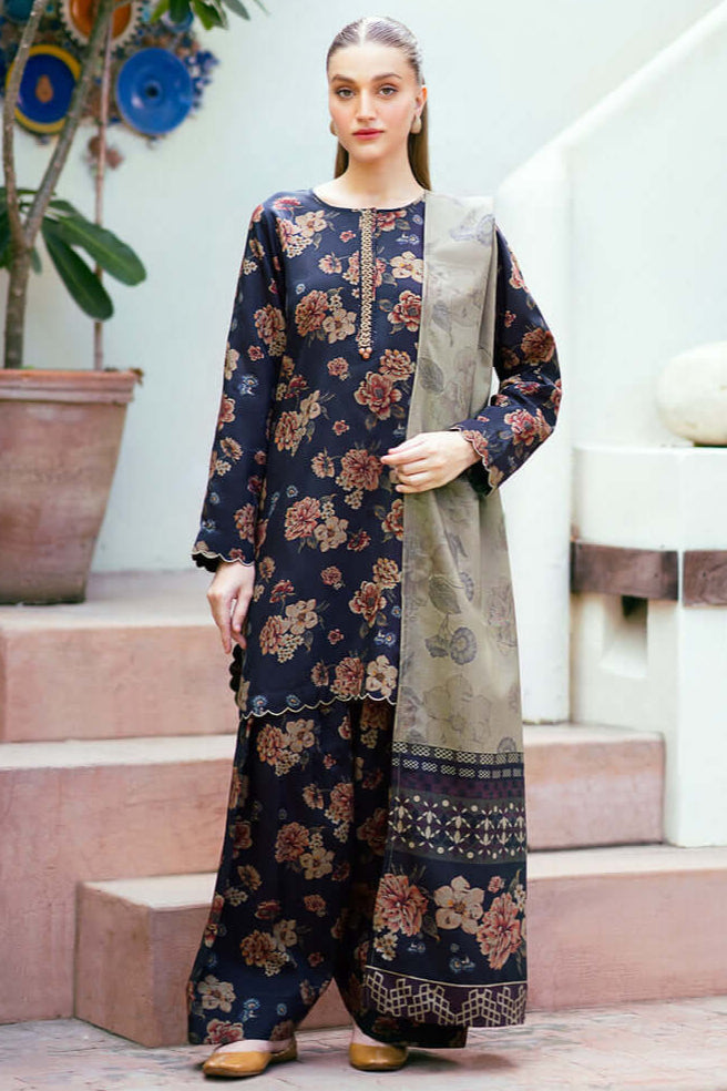 AR-BQ412 Digital Printed Lawn Suit 3pc With Lawn Digital Printed Dupatta