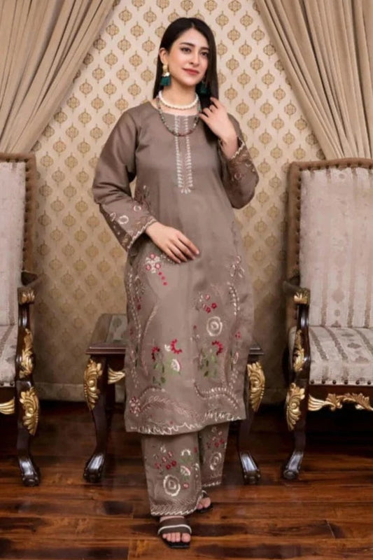Premium Lawn Unstitched Embroidered 2pc Suit