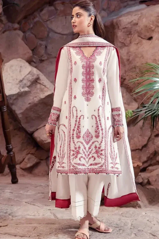 AR-01 Unstitched Embroidered Dhanak Wool Suit With Embroidered Dhanak Shawl