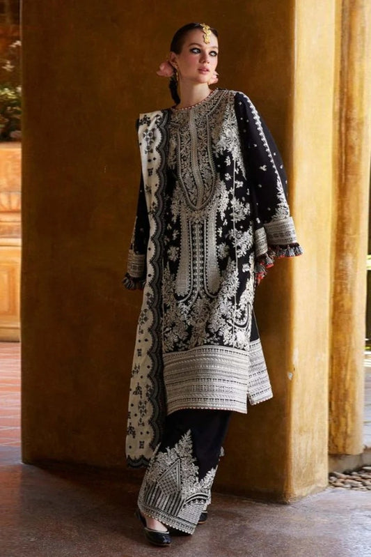 AR-MB2615 Lawn Unstitched Embroidered 3pc Suit With Bamber Chiffon Embroidered Dupatta