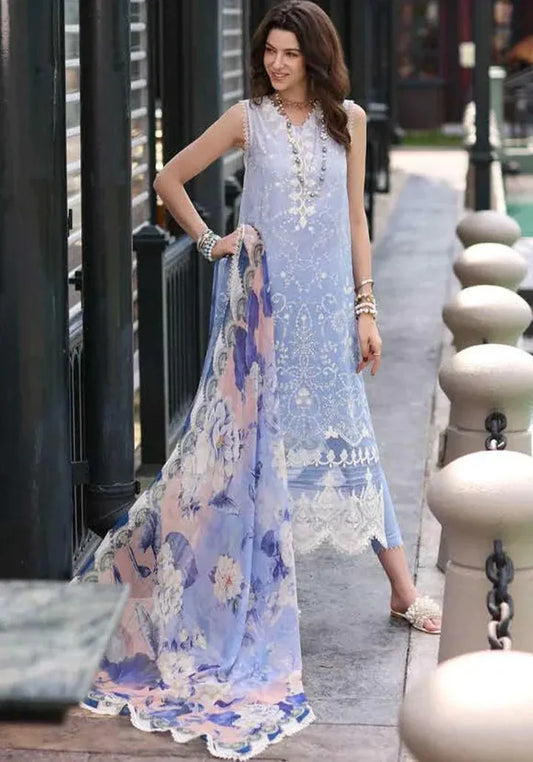 AR-301 Sequence Embroidered Lawn Suit with Silk Dupatta