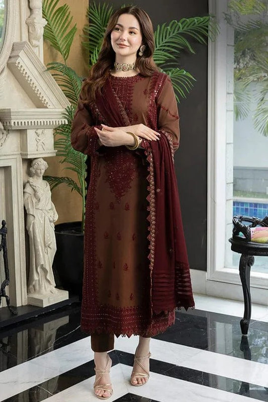 AR-AJ56 Unstitched Embroidered Lawn Suit With Embroidered Lawn Dupatta