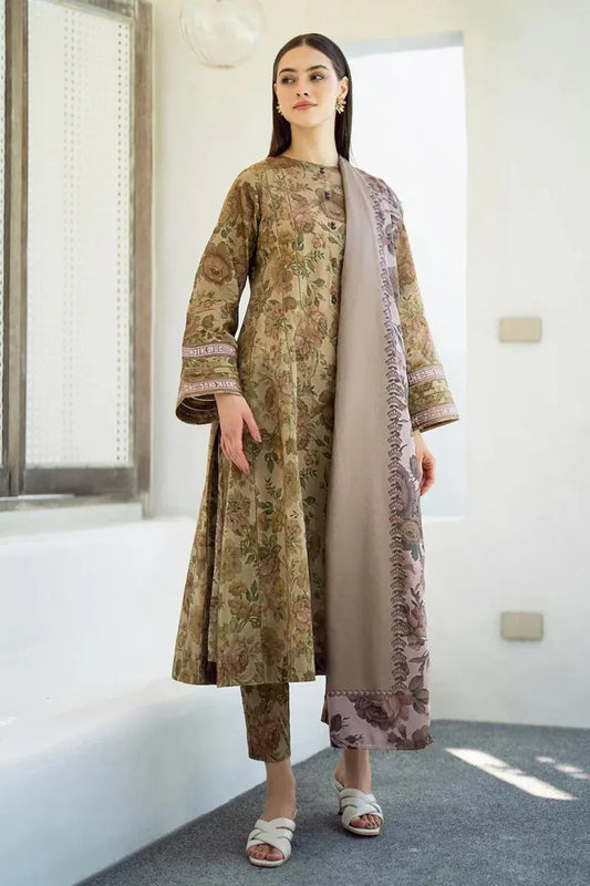 Khaddar 3pc Digital Printed Suit With Digital Printed Khaddar Dupatta