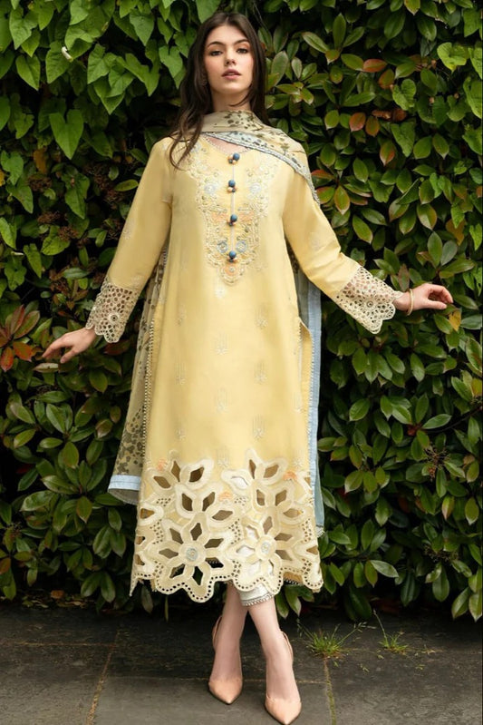 AR-MS2570 Unstitched Embroidered Lawn 3pc Suit With Cotton Lawn Printed Dupatta