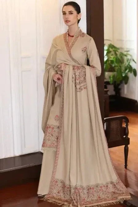 AR-30 Unstitched Embroidered Dhanak Wool Suit With Embroidered Dhanak Shawl