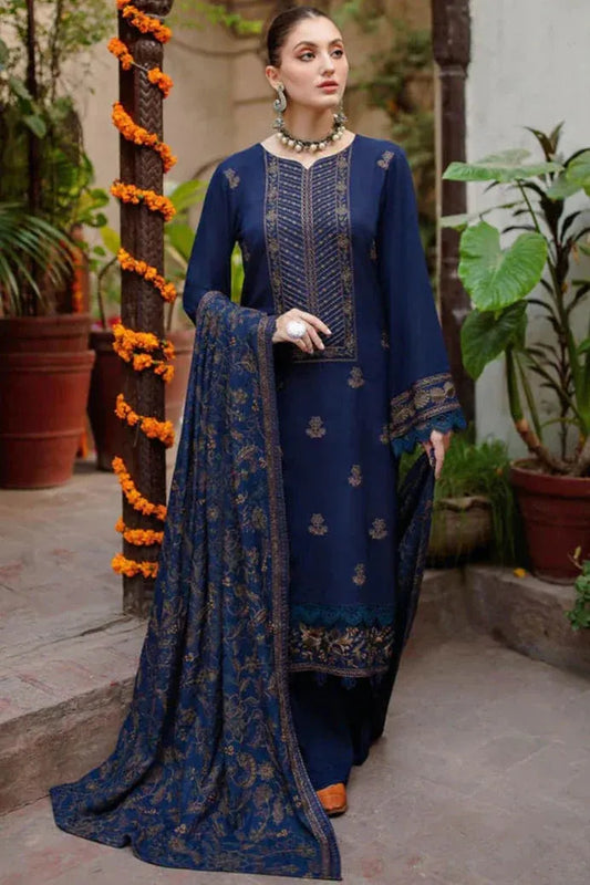 AR-MB605 Unstitched Embroidered Dhanak Wool Suit With Embroidered Dhanak Shawl