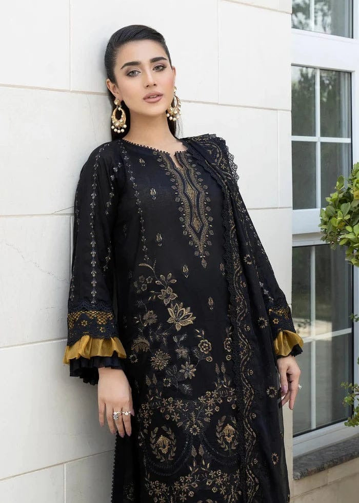 AR-BA06 Un-Stitched Lawn Embroidered 3pc With Organza Embroidered Dupatta