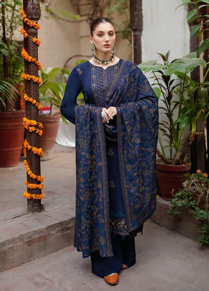 AR-MB605 Unstitched Embroidered Dhanak Wool Suit With Embroidered Dhanak Shawl