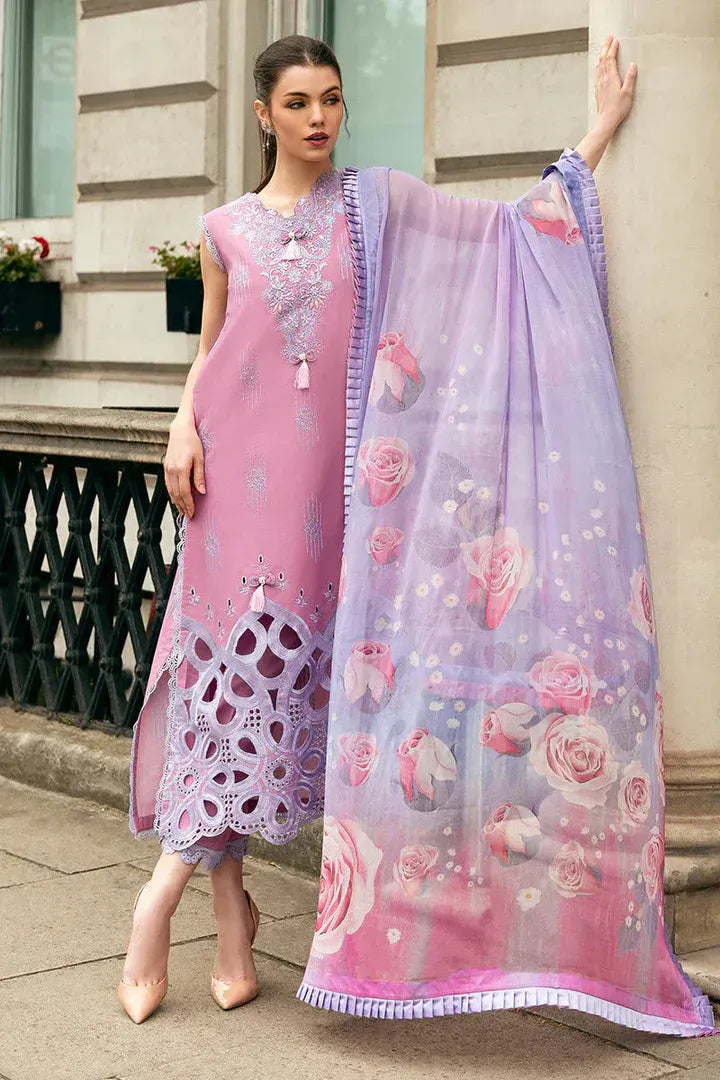 AR-MS2570B Unstitched Embroidered Lawn 3pc Suit With Cotton Lawn Printed Dupatta