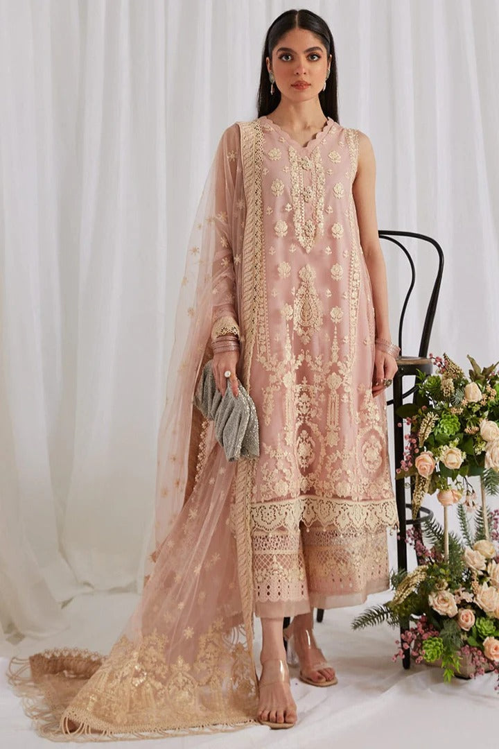 AR-53 Unstitched Embroidered Lawn Suit With Organza Embroidered Dupatta