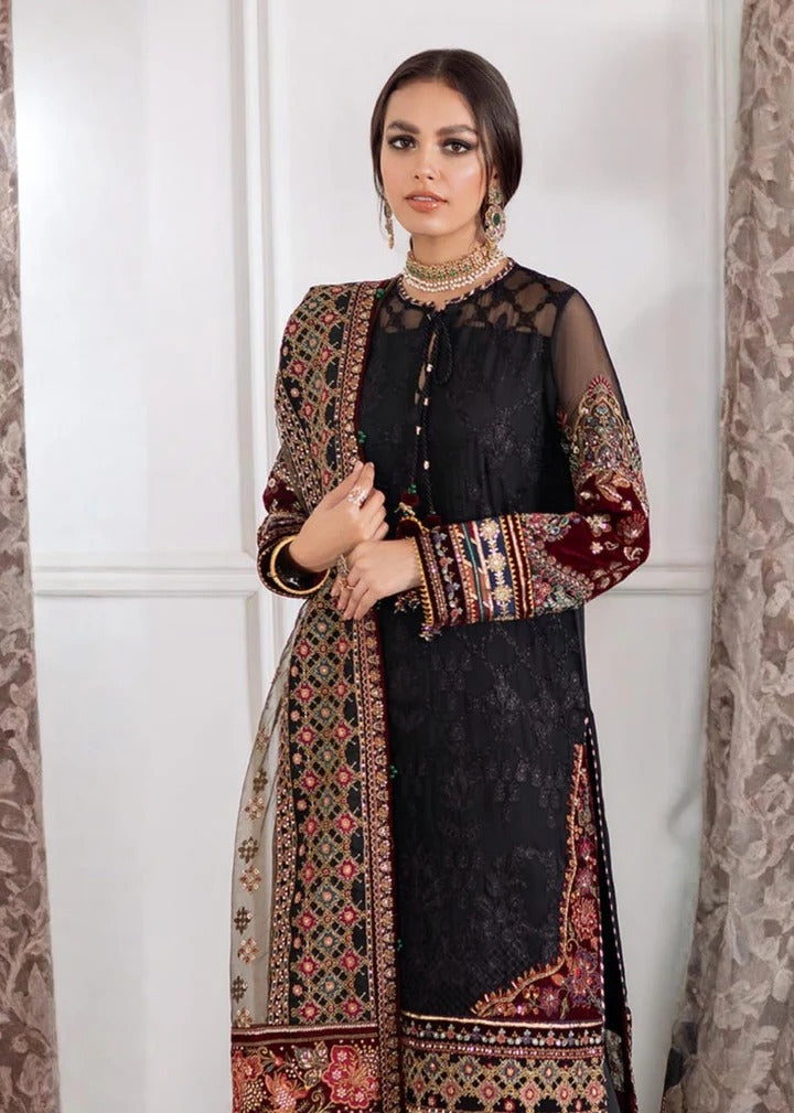 AR-BQ14 Lawn Unstitched Embroidered 3pc Suit With Organza Embroidered Dupatta