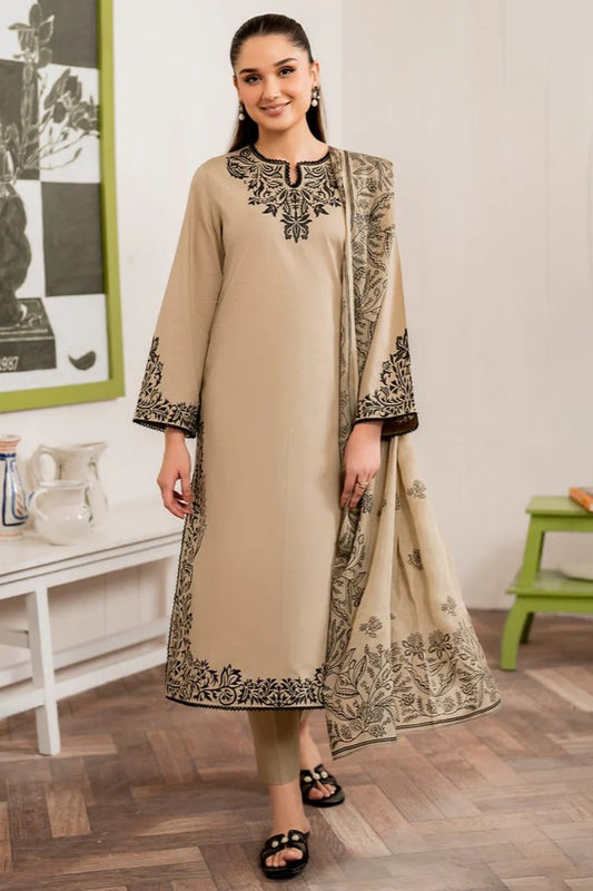 AR-SPL746 Unstitched Embroidered Lawn Suit 3pc With Digital Printed Monar Dupatta