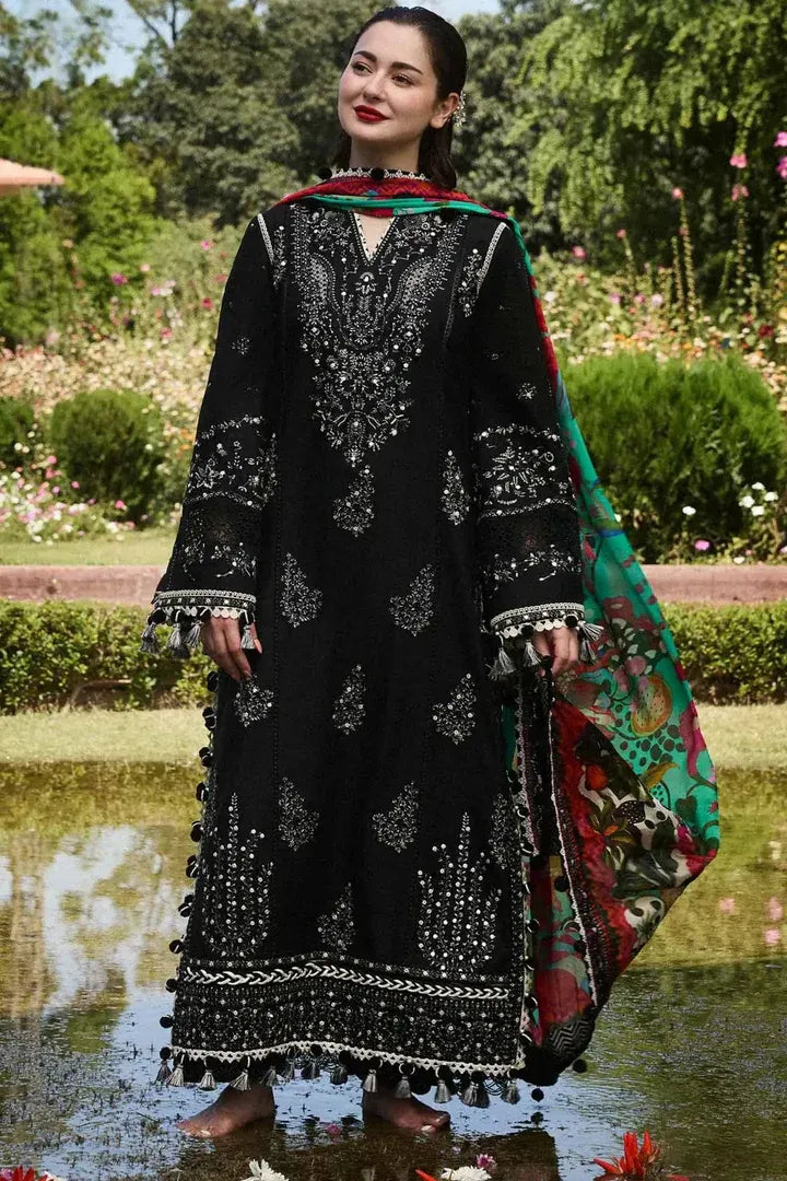 AR-728 Unstitched Fully Embroided Dhanak Suit With Wool Shawl