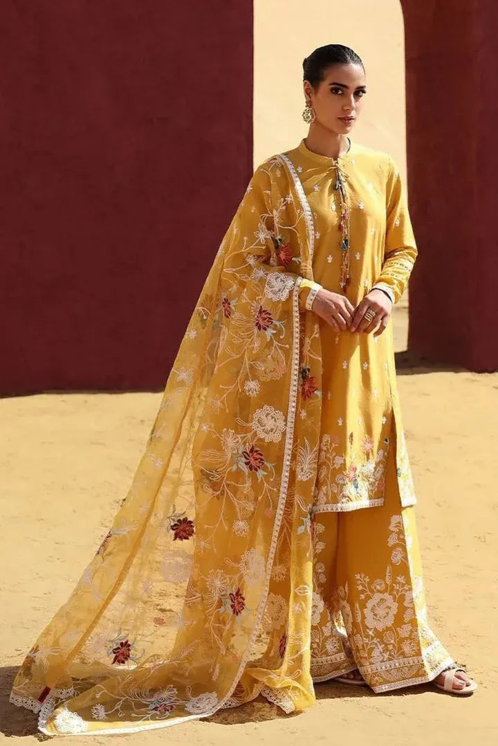 AR-95 Lawn Unstitched Embroidered 3pc With Organza Embroidered Dupatta