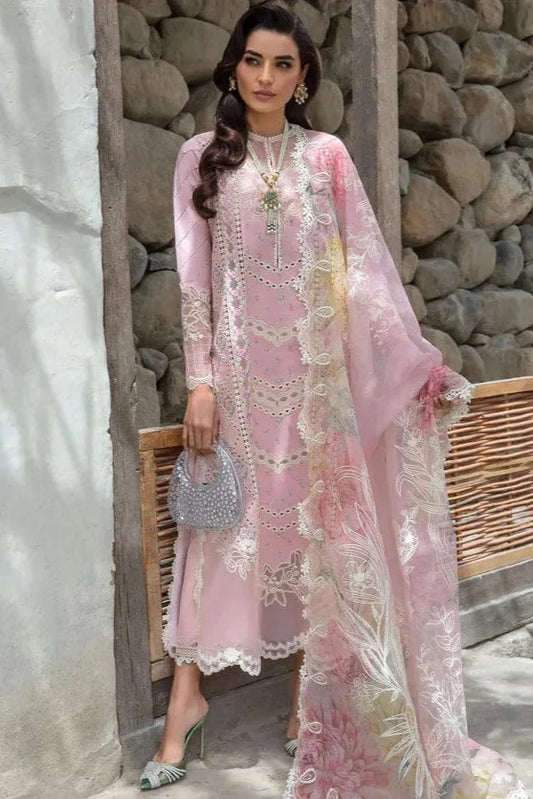 AR-CM2600 Lawn Unstitched 3pc Embroidered Suit With Embroidered Poly Lawn Dupatta