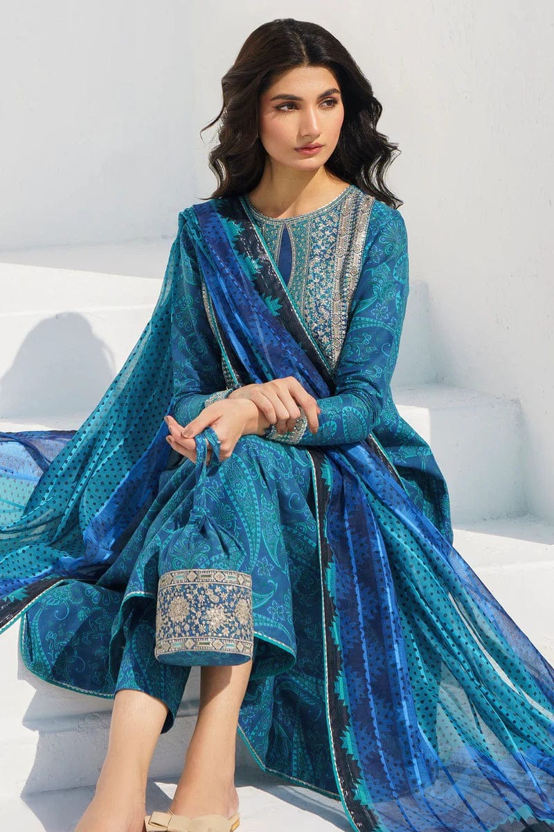 AR-BQ454 Digital Printed Lawn Suit 3pc With Lawn Digital Printed Dupatta